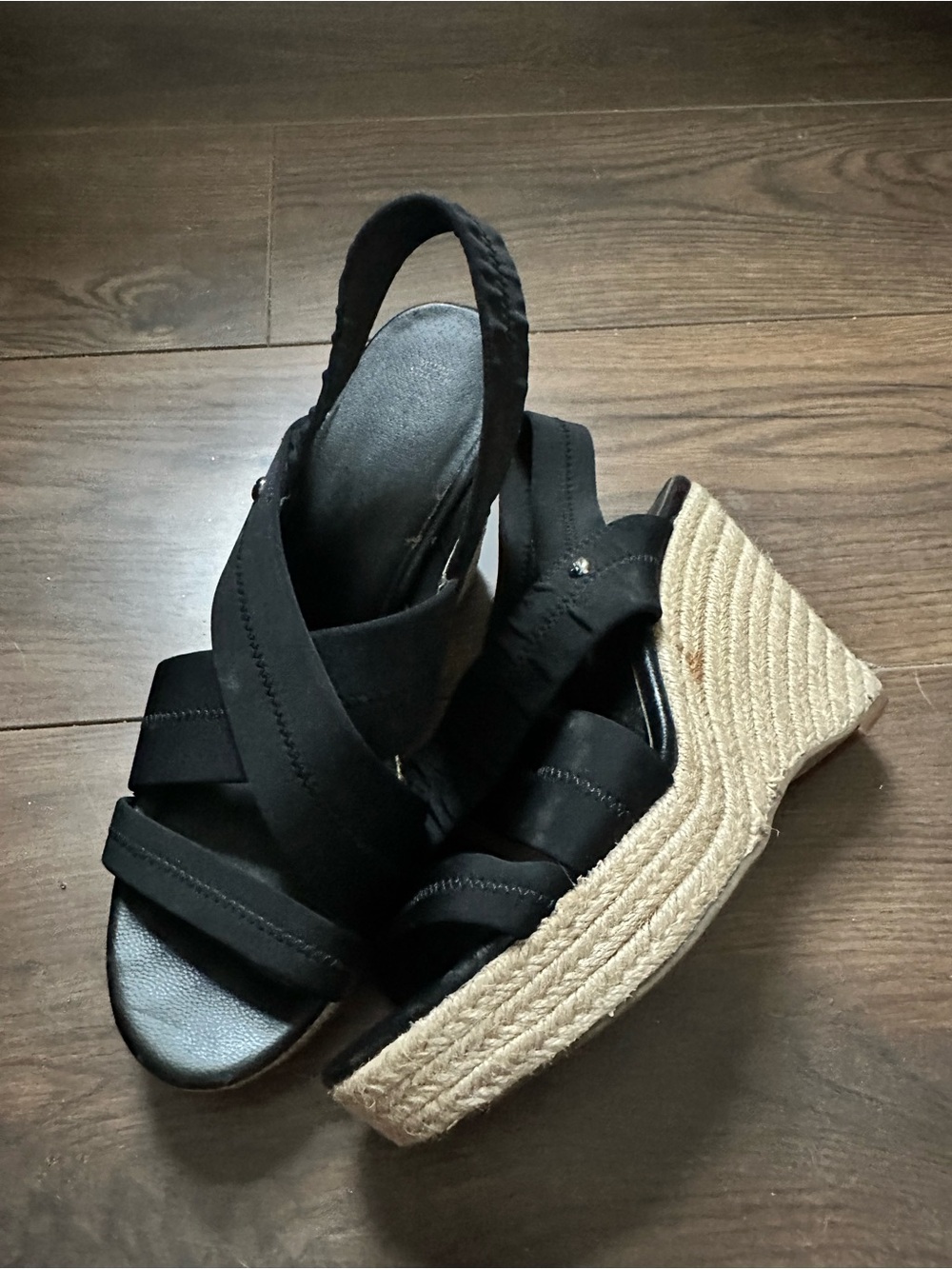 Simply Vera Vera Wang Black Espadrille Wedge Sandals